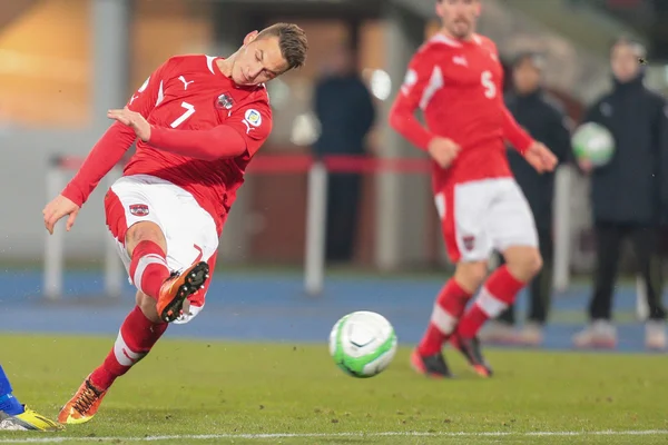 Austria vs. Islas Feroe. Marko Arnautovic — Foto de Stock