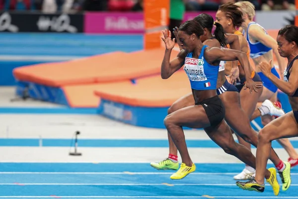 Campeonato Europeu de Atletismo Indoor 2013. Myriam Soumare — Fotografia de Stock