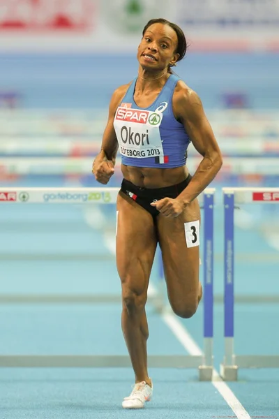 Campeonato Europeo de Atletismo Indoor 2013. Reina-Flor Okori — Foto de Stock