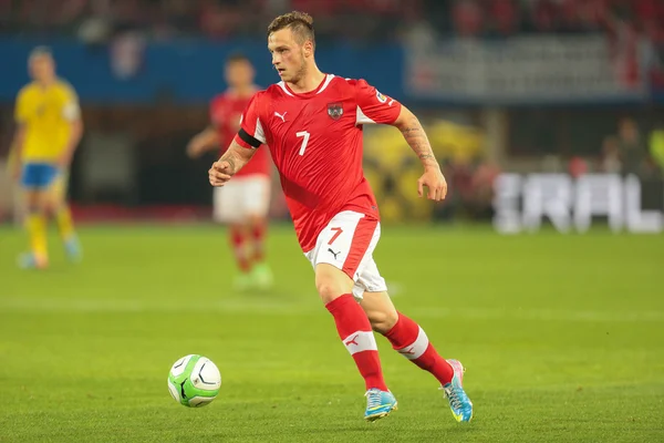 Austria contro Svezia. Marko Arnautovic — Foto Stock