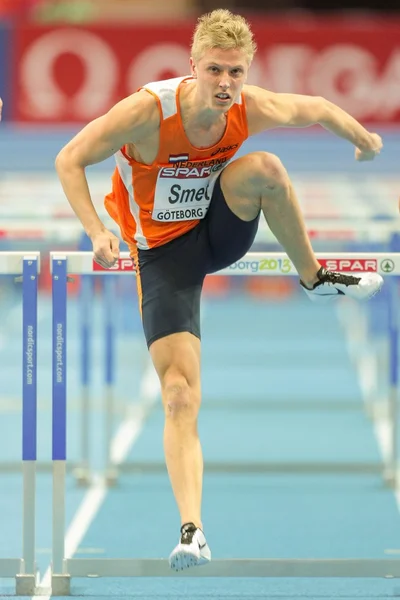 Campeonato Europeu de Atletismo Indoor 2013. Koen Smet. — Fotografia de Stock