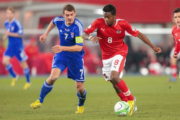 Austria vs. Islas Feroe. David Alaba —  Fotos de Stock