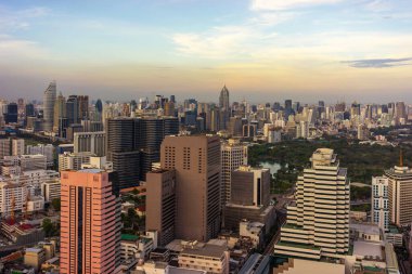 Metropolitan Bangkok Şehri şehir merkezi şehir merkezi silueti Tayland - Şehir manzarası Bangkok şehri Tayland