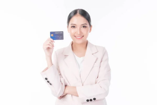 Üzleti Ázsiai Bemutató Hitelkártya Fizetési Vásárlás Online Fizetés Hitelkártyával Online — Stock Fotó