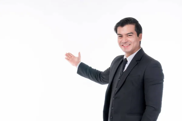 Portrait Arbeitender Asiatischer Geschäftsmann Ware Suit Mit Glück Posiert Seine — Stockfoto