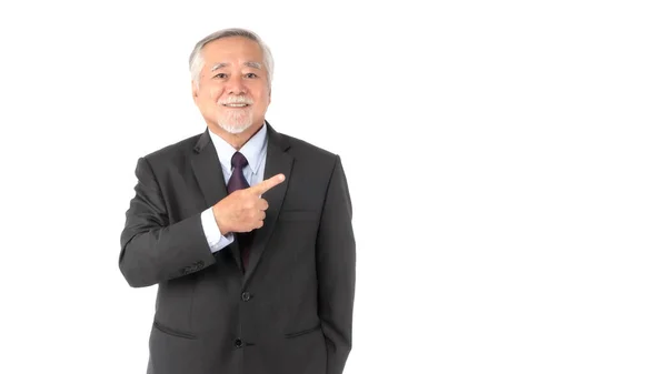 Asian Senior Businessman Old Man Suit Feel Happy Good Health — 스톡 사진