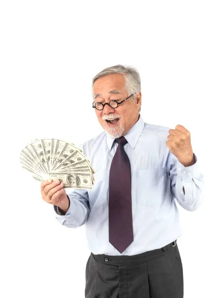 Business Senior Rich Man Asian Senior Man Old Man Holding —  Fotos de Stock