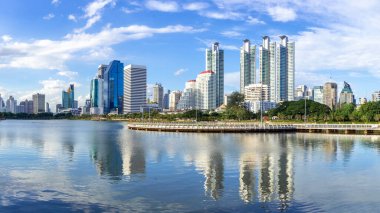 Bangkok Şehri - Şehir Merkezi Panorama İş Bölgesi Şehir Bölgesi, Panoramik Manzara Bangkok Tayland
