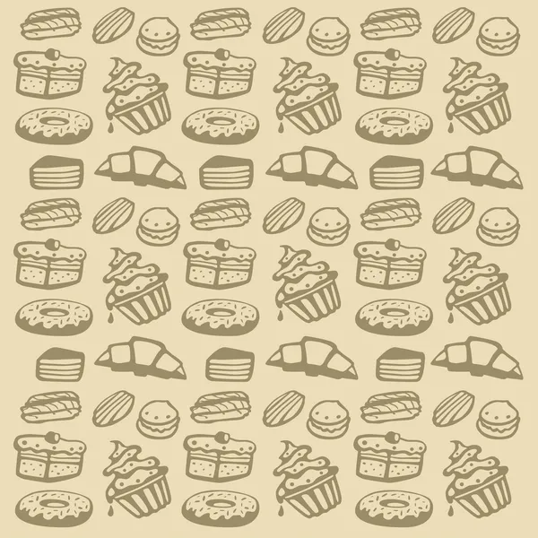 Cupcake naadloze patroon — Stockvector