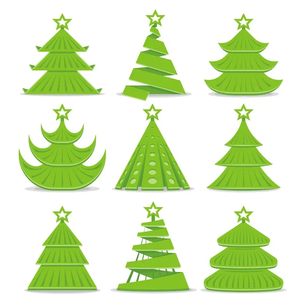 Christmas trees collection — Stock Vector