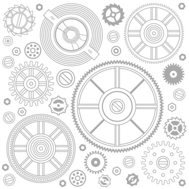 Seamless pattern of gears clipart