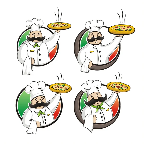 Pizza Chef wektor zestaw — Wektor stockowy