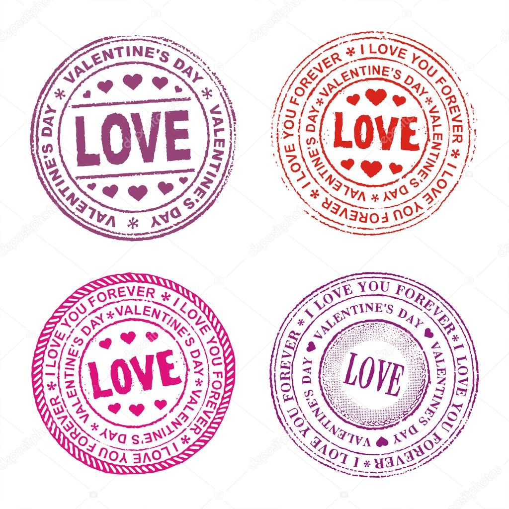 Happy valentine day stamp, vector
