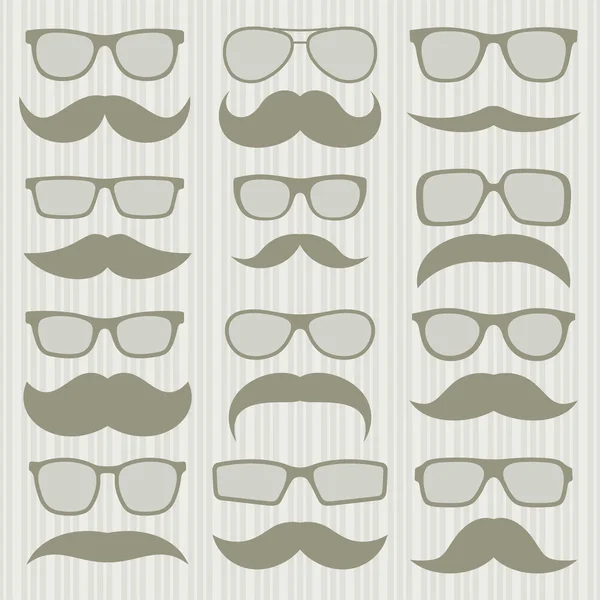 Colección de estilo bigote — Archivo Imágenes Vectoriales