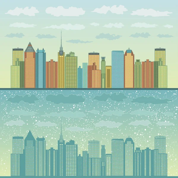 Panorama des villes — Image vectorielle