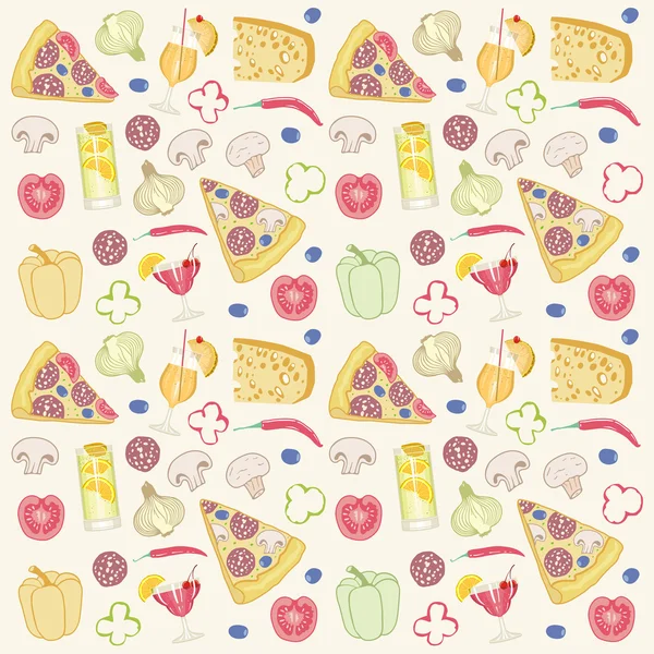 Pizza naadloos patroon — Stockvector