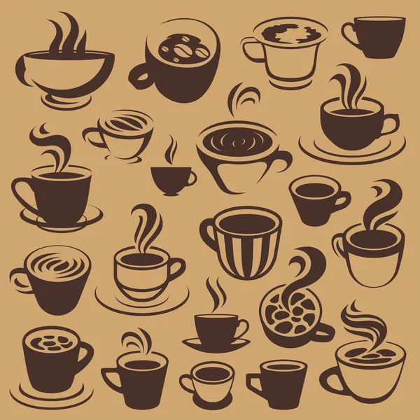 Elementos de café ou logotipos — Vetor de Stock