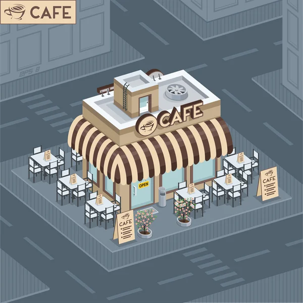 Cafetería Fachada — Vector de stock