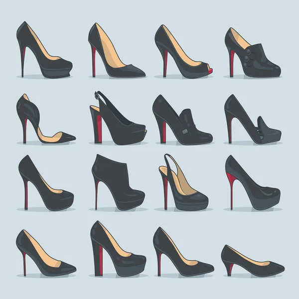 Γυναικεία παπούτσια σύνολο — Διανυσματικό Αρχείο