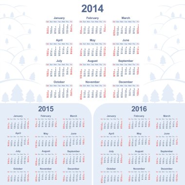 Takvim 2014,2015,2016