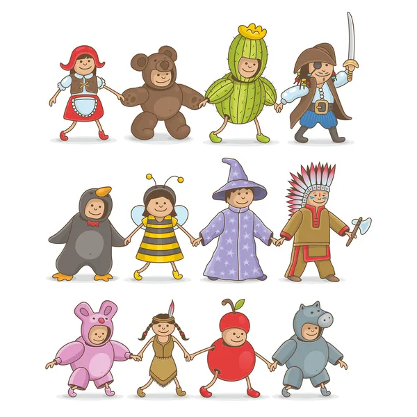 Costumes de Noël enfants — Image vectorielle