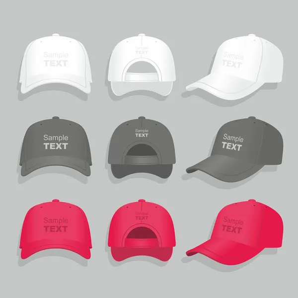 Blank Baseball Caps — Stock Vector