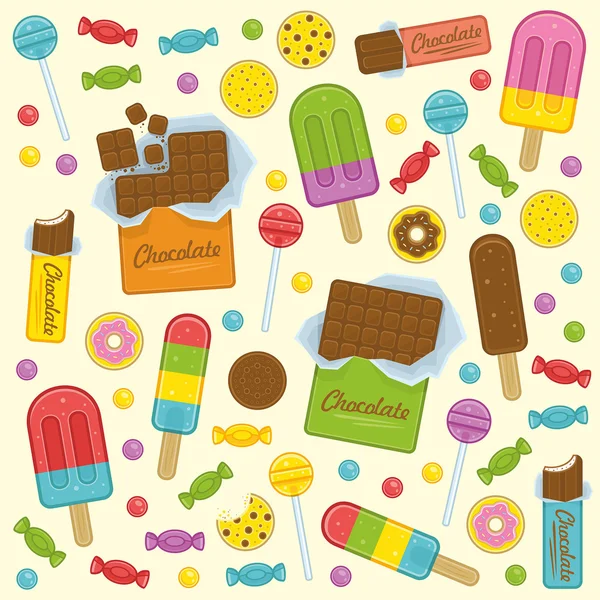 Sweet seamless background — Stock Vector