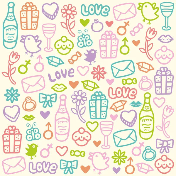 Love pattern — Stock Vector