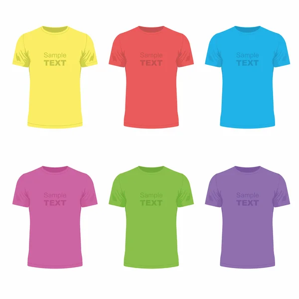 Цветные футболки дизайн шаблон — стоковый вектор
