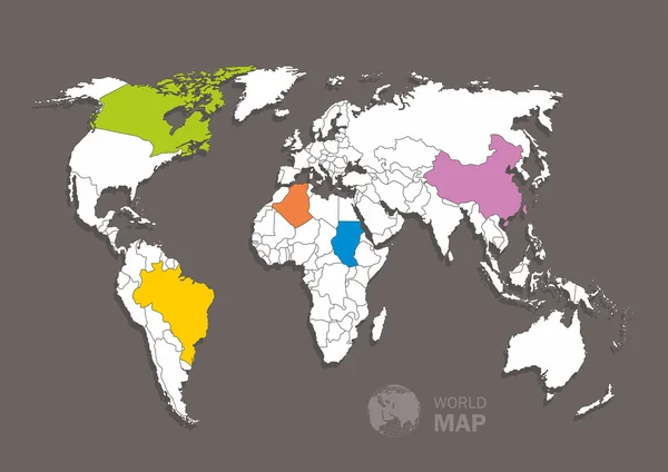 Carte du monde — Image vectorielle