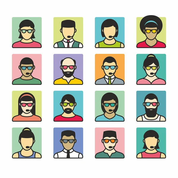 Gente Iconos — Vector de stock