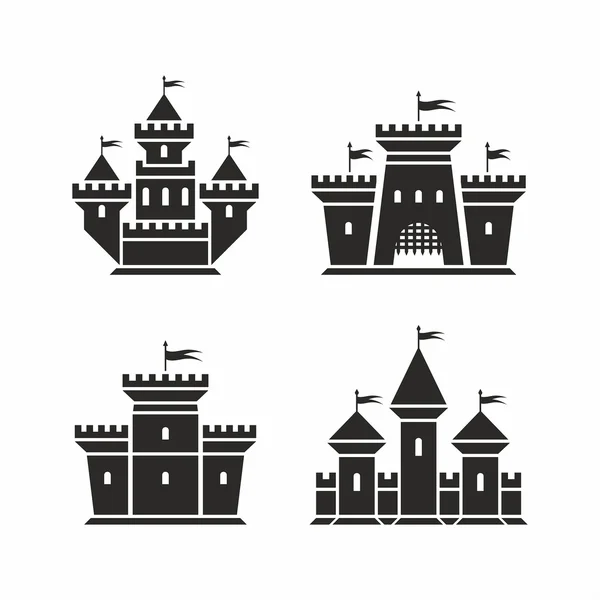 Iconos del castillo — Vector de stock