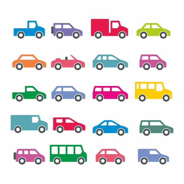 Icônes voitures — Image vectorielle