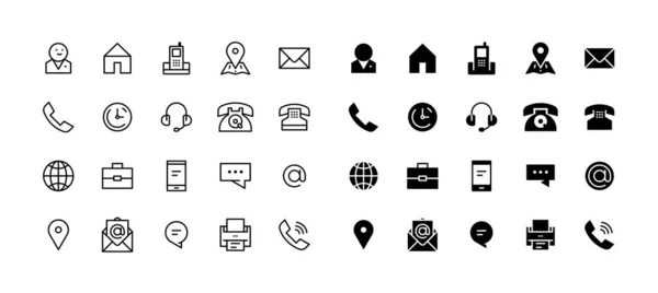 Kartvizit Iletişim Ikonu Kartvizit Için Iletişim Bilgisi Simgeleri Letişim Simgesi — Stok Vektör