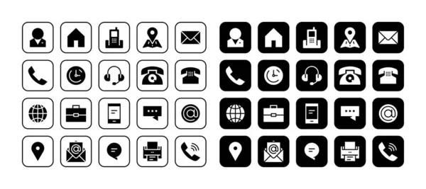 Icono Contacto Tarjeta Visita Iconos Información Contacto Para Tarjeta Visita — Archivo Imágenes Vectoriales