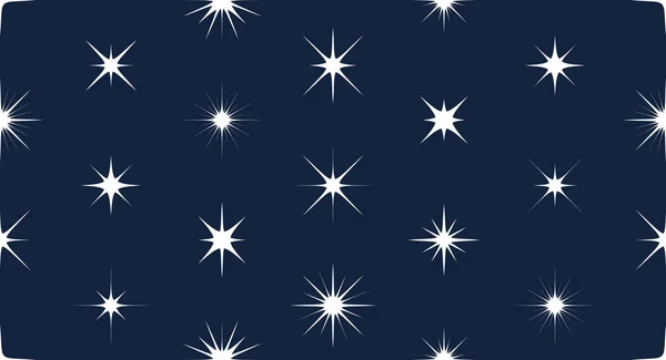 Seamless Pattern Star Light Glow Effect Bright Sun — Stock Vector