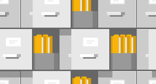 Бесшовный Рисунок Картотечными Шкафами Организация Файлов Офисных Документов Плоский Стиль — стоковый вектор