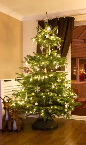 Noel ağacı modern bir aile salonda — Stok fotoğraf