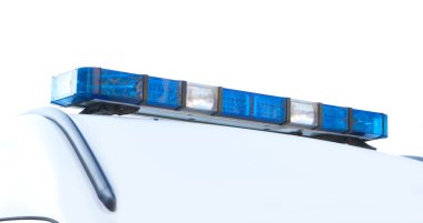 Polis acil durum ışıkları ile light çevreleyen mavi
