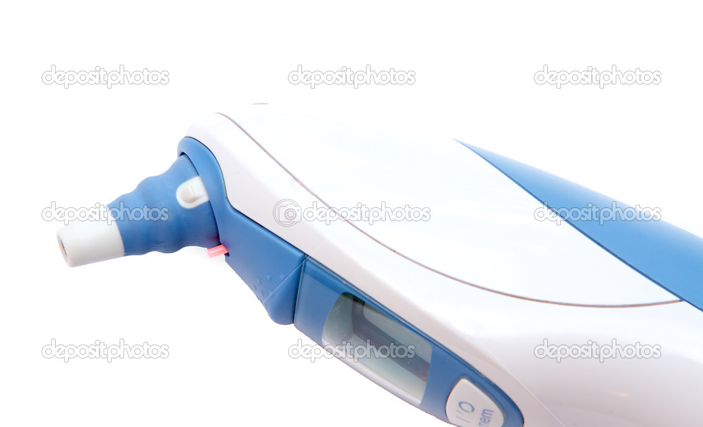 digital ear thermometer on white