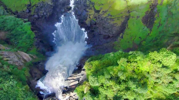 A top view of a waterfall