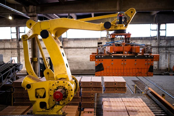 Industriële Robotarm Machine Bewegende Producten Fabriek — Stockfoto