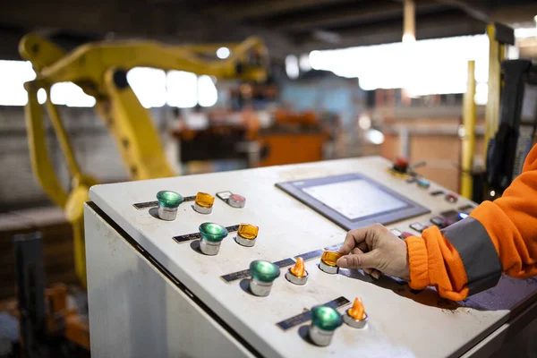 Close Weergave Industriële Computer Bedieningspaneel Schakelbord Voor Het Bedienen Van — Stockfoto