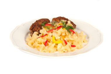 tavuk schnitzel ve makarna