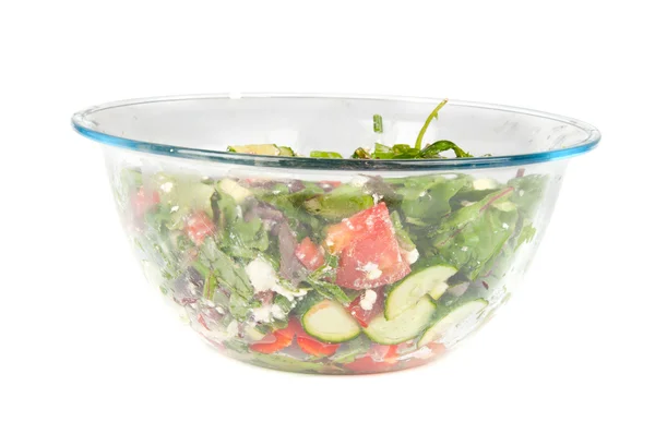 Gemüsesalat in einer großen Glasschüssel — Stockfoto