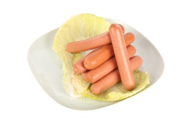 bir tabak taze sosis