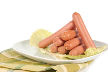 bir tabak taze sosis