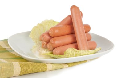 bir tabak taze sosis