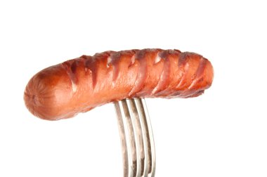 Çatalda ızgara sosis