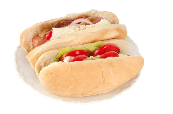 Hot dog en un plato —  Fotos de Stock